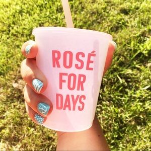 ROSÉ for DAYS 3 Frosted Drink Cups 16oz Reusable